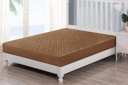 Brown - Quilted Waterproof Mattress Protector-