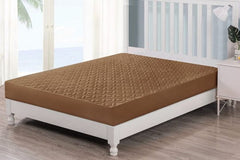 Brown - Quilted Waterproof Mattress Protector-