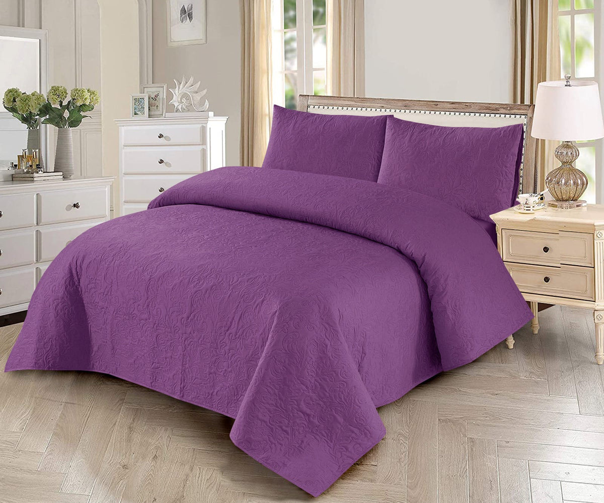 3pcs BEDSPREAD Set (Light Filling) - Light Purple