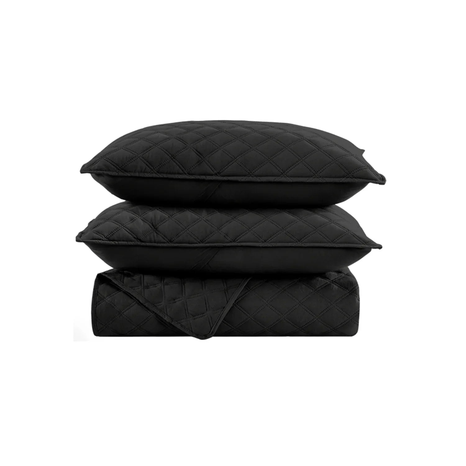 BEDSPREAD Set (Light Filling) - BLACK