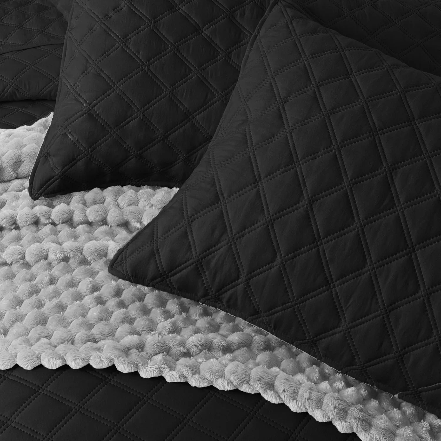 BEDSPREAD Set (Light Filling) - BLACK