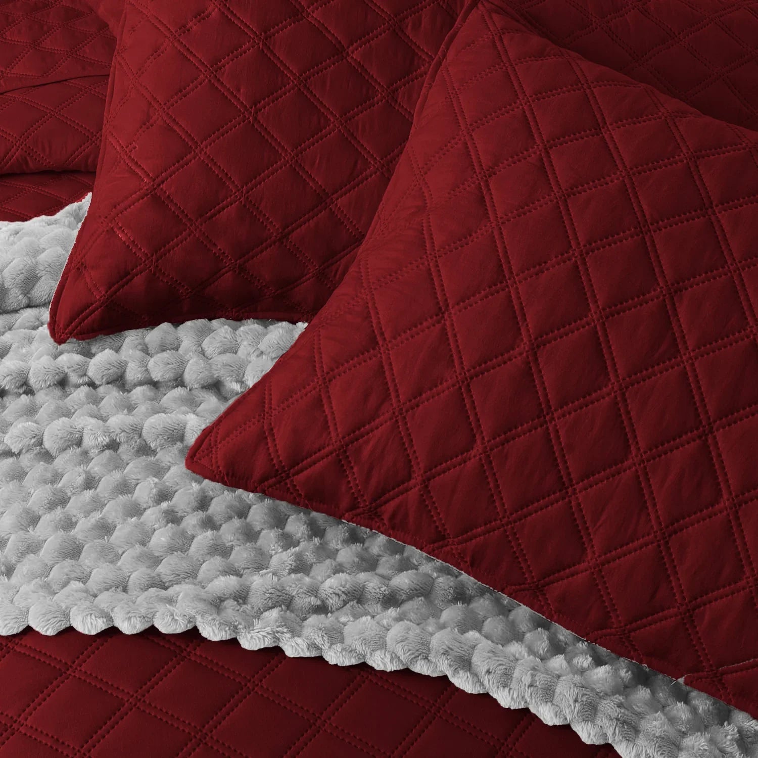 BEDSPREAD Set (Light Filling) - MAROON