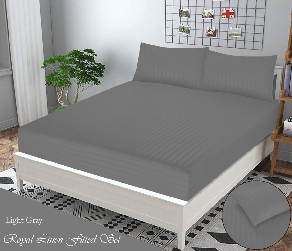 Light grey Stripe- Bedsheet Set