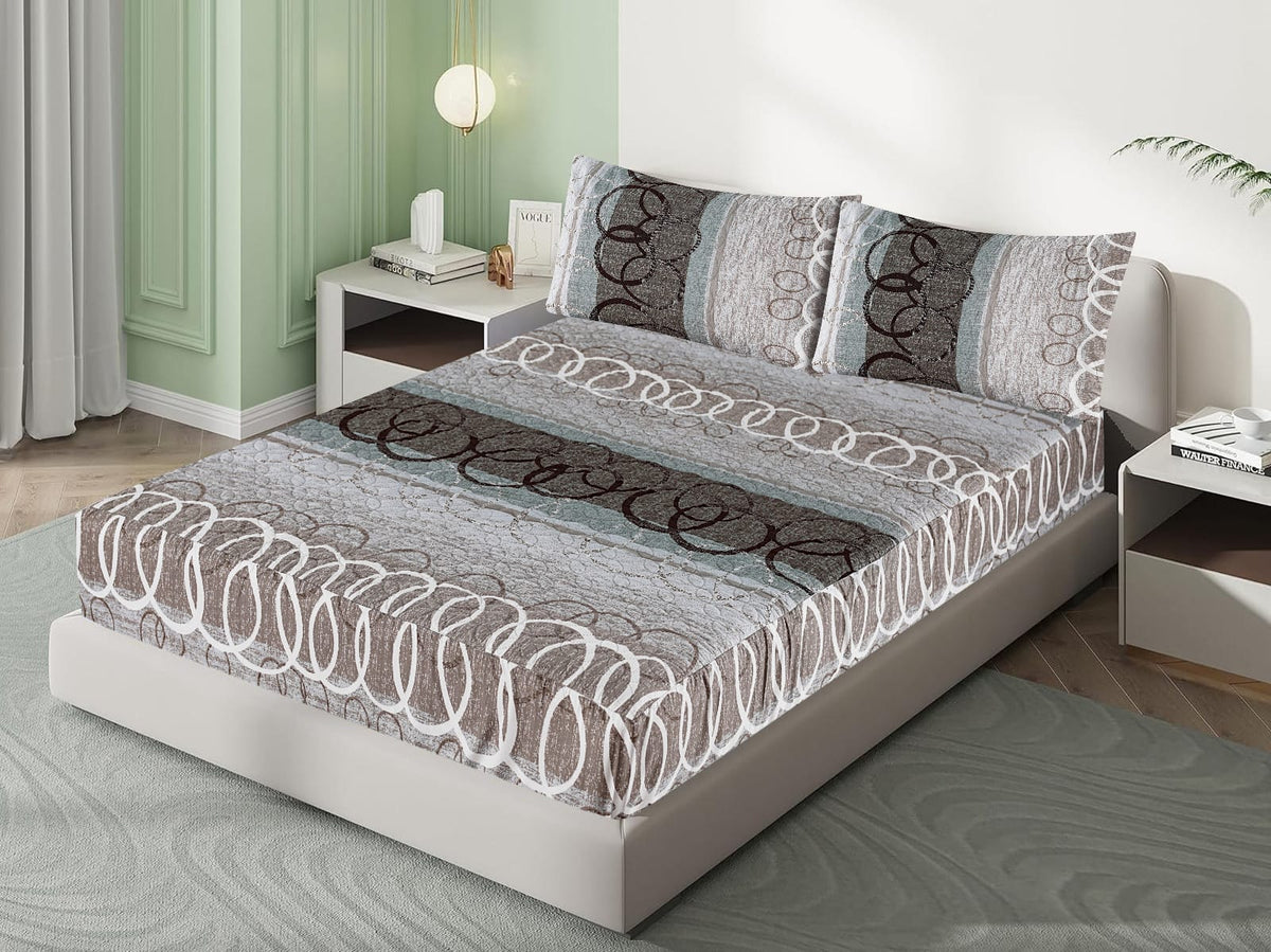 Zig zag- printed Quilted Waterproof Mattress Protector-