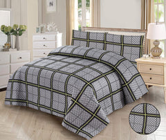 Gray box- 3pcs BEDSPREAD Set  printed (Light Filling)