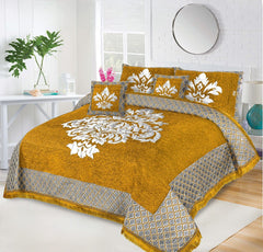 Mustard taj- 5 pcs Bedsheet Set