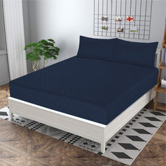 Blue Embossed- Bedsheet Set