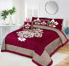 Red taj- 5 pcs Bedsheet Set