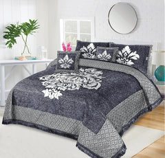 Silver gray taj- 5 pcs Bedsheet Set