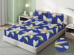 Blue king- printed Quilted Waterproof Mattress Protector-