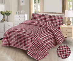 Reddish box- 3pcs BEDSPREAD Set  printed (Light Filling)