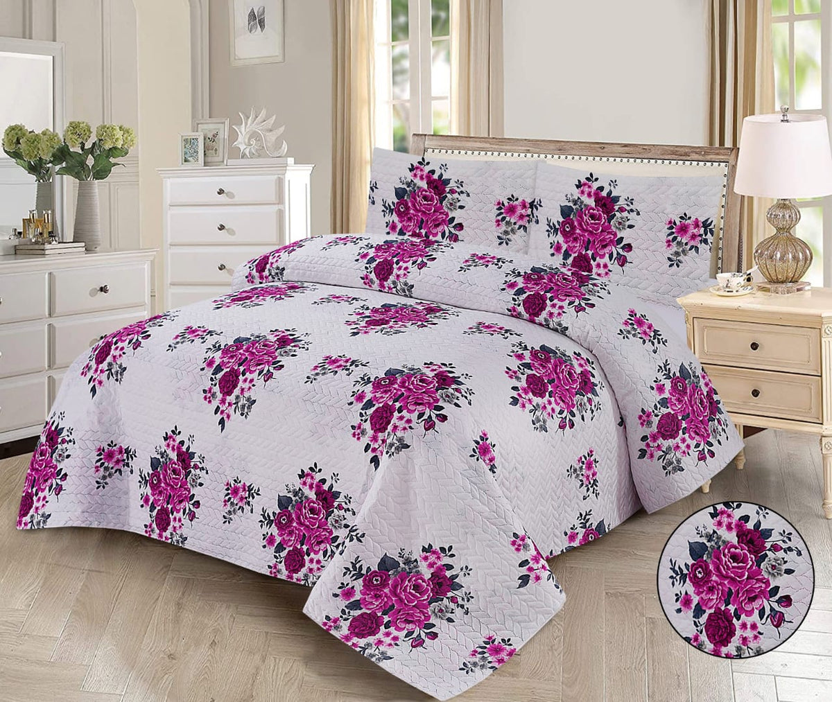 Snow White- 3pcs BEDSPREAD Set  printed (Light Filling)