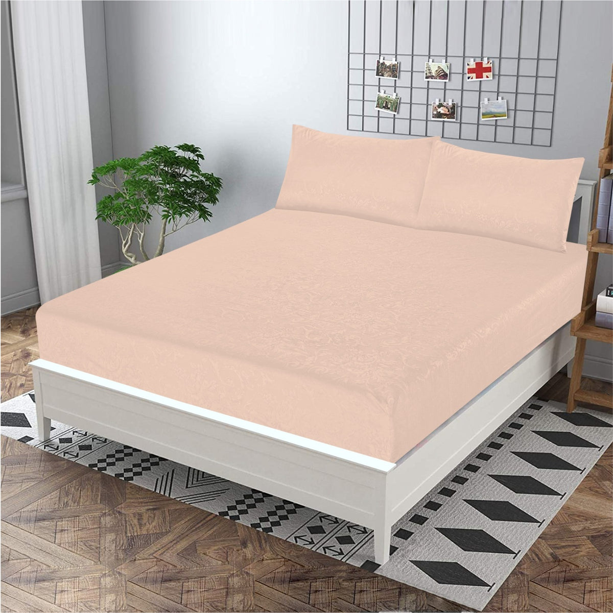 Light skin Embossed- Bedsheet Set