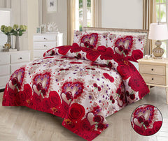 Flawery Ruse- 3pcs BEDSPREAD Set  printed (Light Filling)