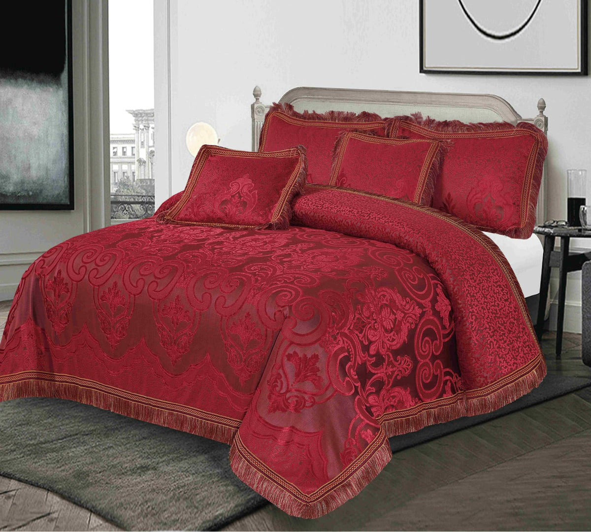 Red shine 5 pcs bedsheet set