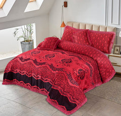 Red  flawer 5 pcs bedsheet set