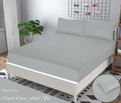 Silver gray Stripe- Bedsheet Set