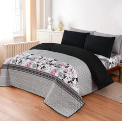 D# 216 LUXURY PRINTED QUILTED COMFORTER SET - 6PC (Light Filling)