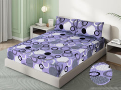 Purple circular- printed Quilted Waterproof Mattress Protector-