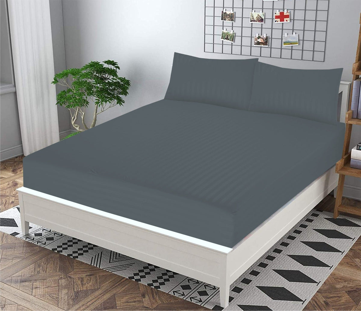Gray Stripe- Bedsheet Set
