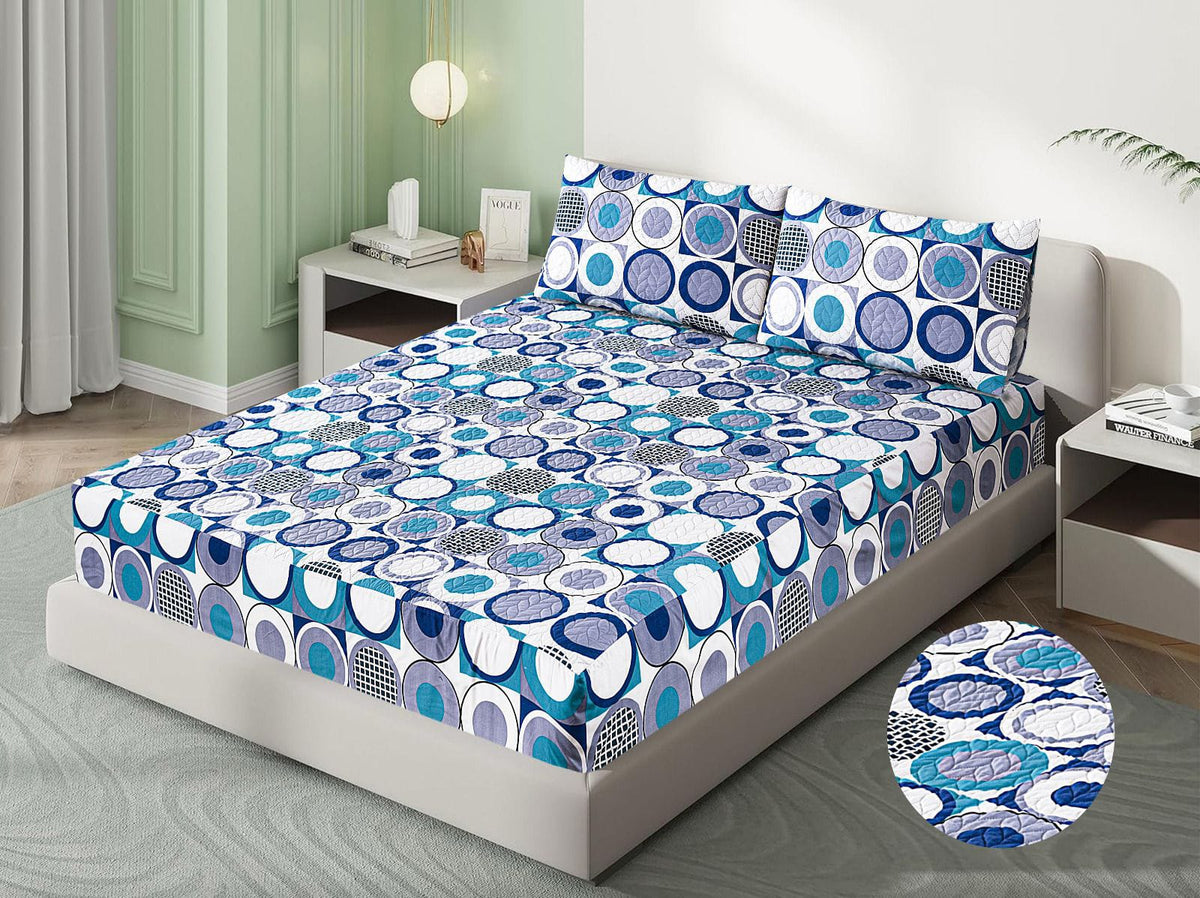 Latoz circular- printed Quilted Waterproof Mattress Protector-