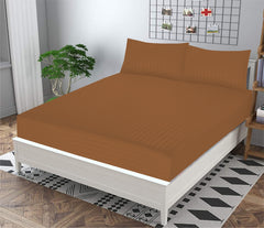 Coper brown Stripe- Bedsheet Set